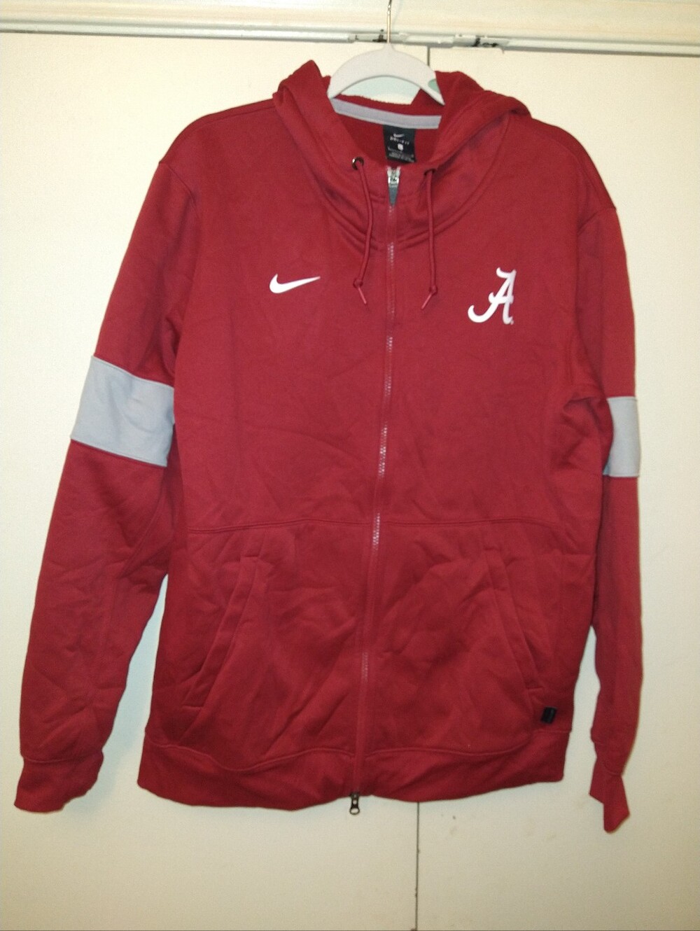 Nike Alabama Crimson Tide NCAA Dri-Fit Full Zip Hoodie Jacket Men's sz Large.
